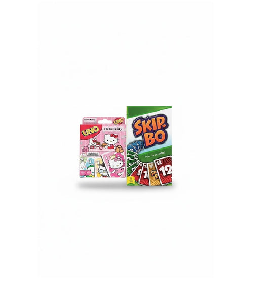UNO Skip Bo and UNO Hello Kitty Card Game Combo Best for Friends, Family & Travel