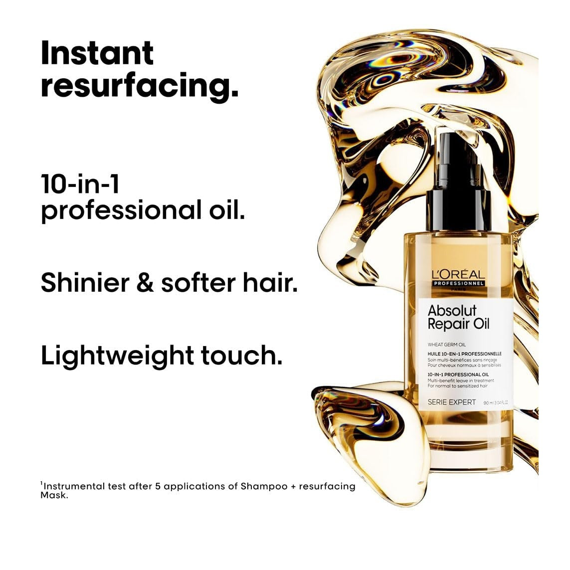 L'Oreal Professionnel Absolut Repair 10-in-1 Multi-Benefit Hair Serum for Dry Frizzy Hair - 90ml