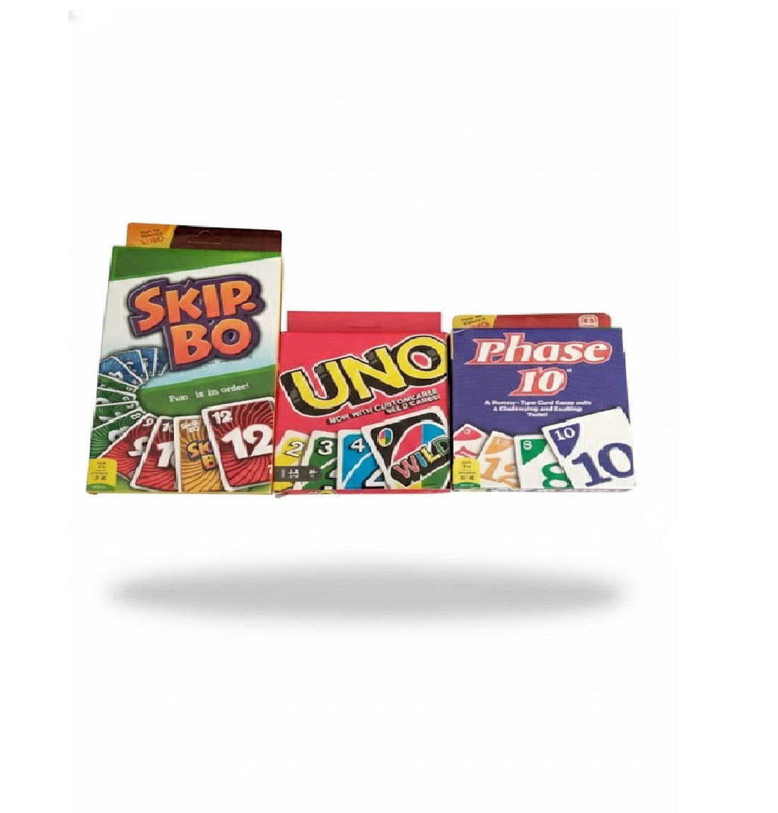 UNO Skip Bo and  UNO Wild with UNO Phase 10 Card Game Combo card Game for Friends & Family