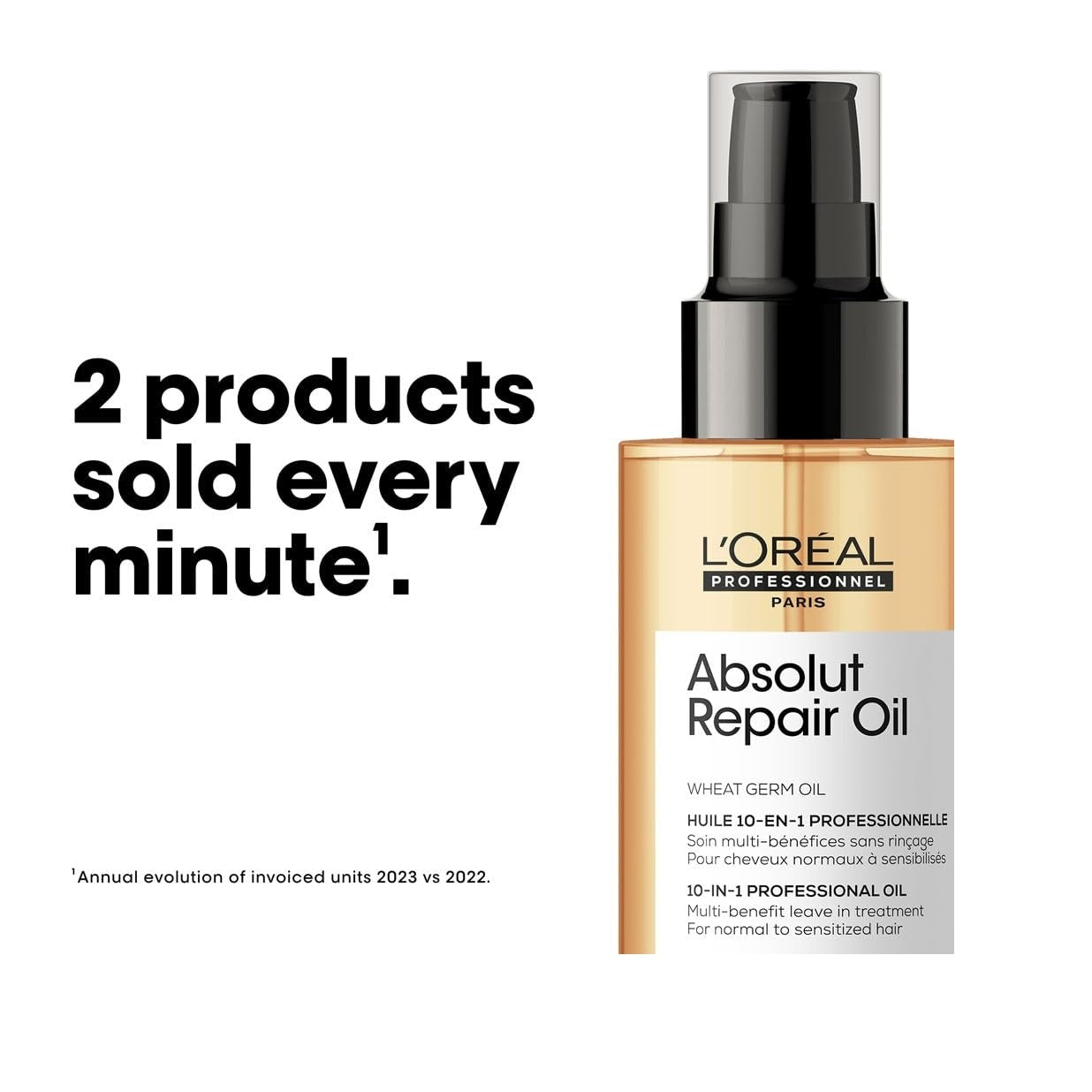 L'Oreal Professionnel Absolut Repair 10-in-1 Multi-Benefit Hair Serum for Dry Frizzy Hair - 90ml