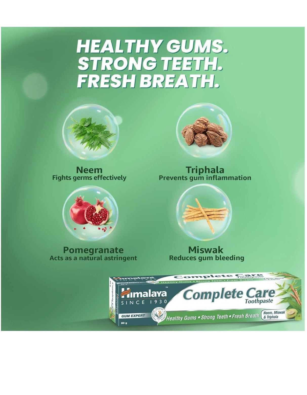 Himalaya Complete Care Herbal Toothpaste (80g) – Advanced Plaque Removal & Gum Protection