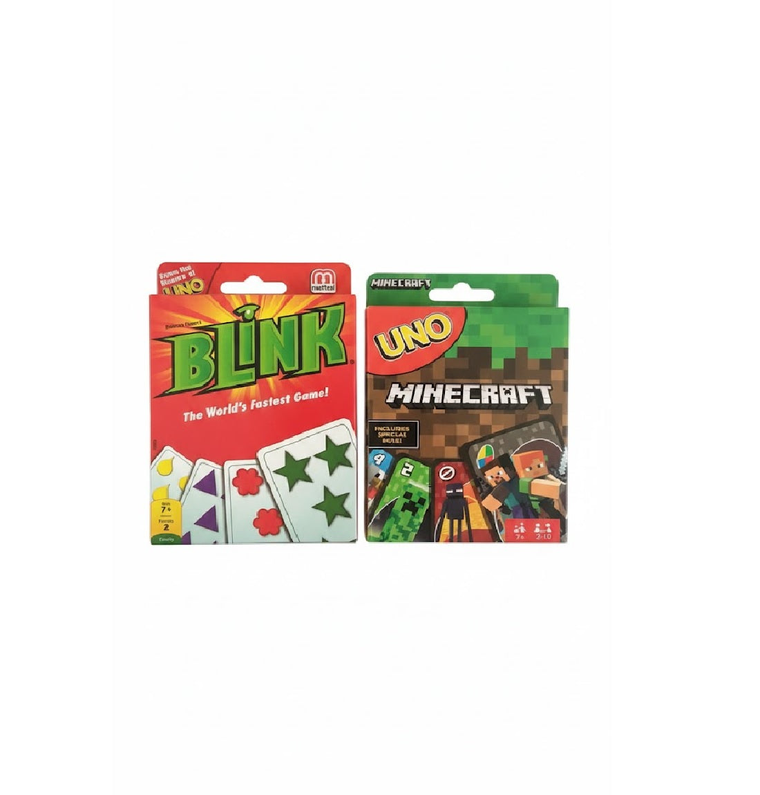 UNO Blink and UNO Minecraft Card Game Combo | Best for Friends, Family and Travel