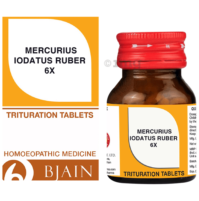 Bjain Homeopathy Mercurius Iodatus Ruber Trituration Tablets - 6X - 25 Gm