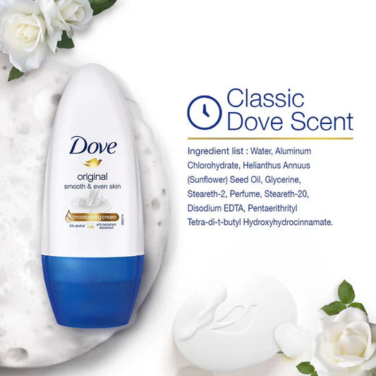 Dove Original Deodorant Roll On For Women - 50 ml - Pack of 2