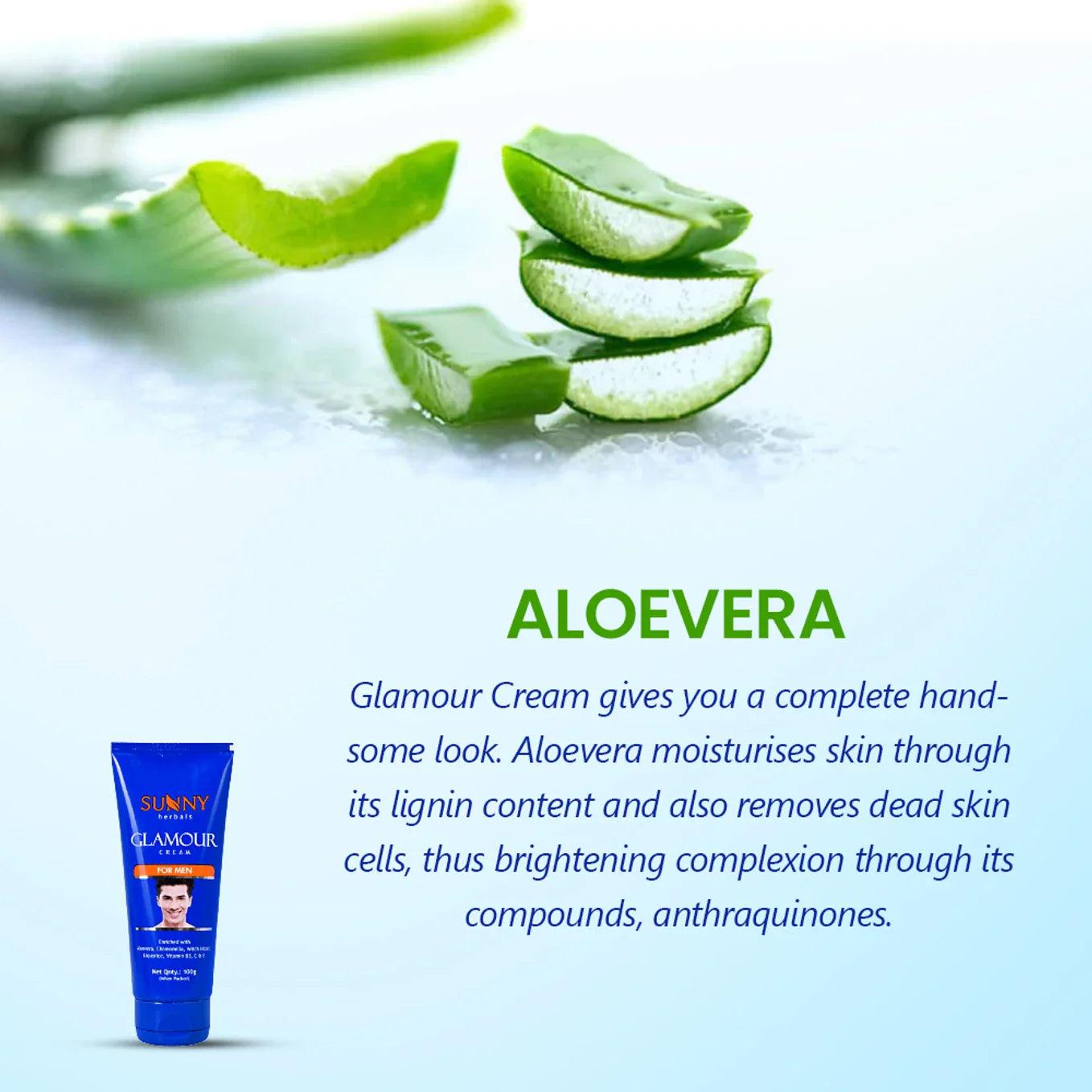 Bakson's Sunny Herbals Glamour Cream For Men - 100 gm