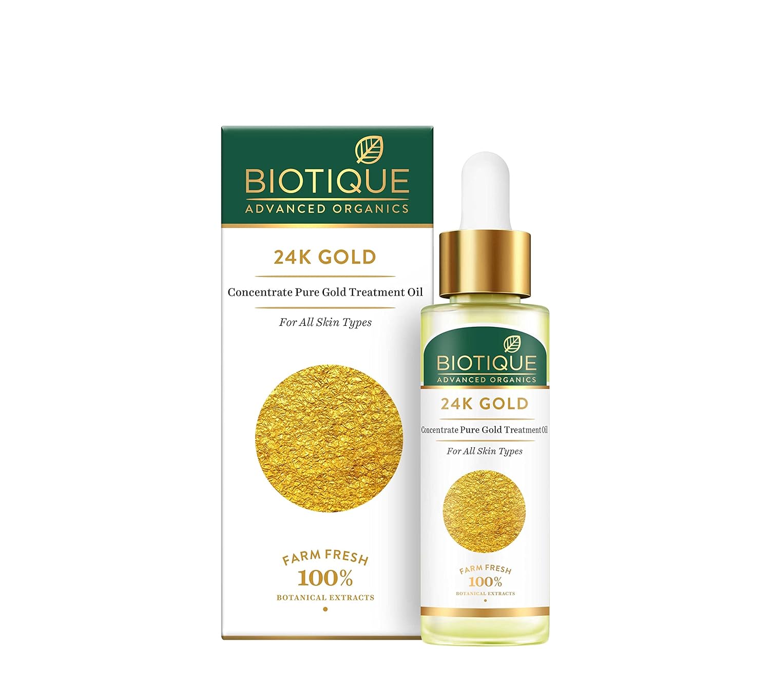 Biotique Advanced Organics 24K Gold Concentrate Pure Gold Treatment Oil, 30ml