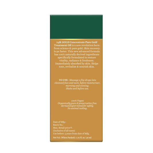 Biotique Advanced Organics 24K Gold Concentrate Pure Gold Treatment Oil, 30ml
