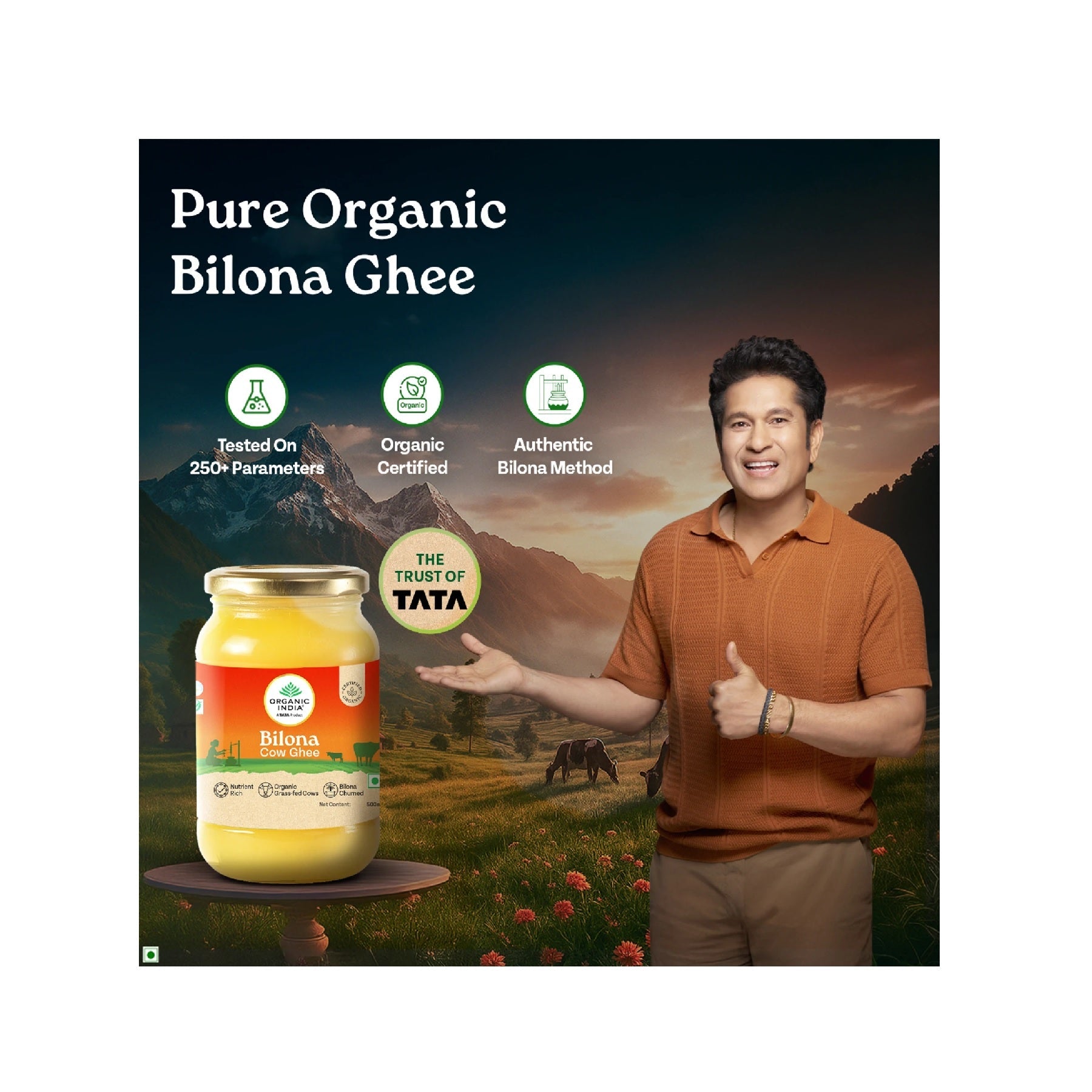 ORGANIC INDIA Bilona Cow Ghee 500ml