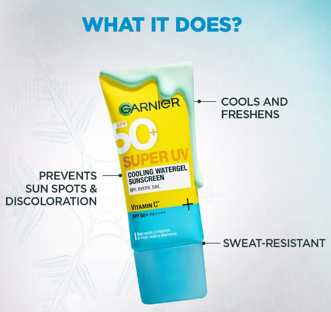 Garnier Super UV Cooling Water Gel Sunscreen SPF 50+ PA++++ - 30 ml