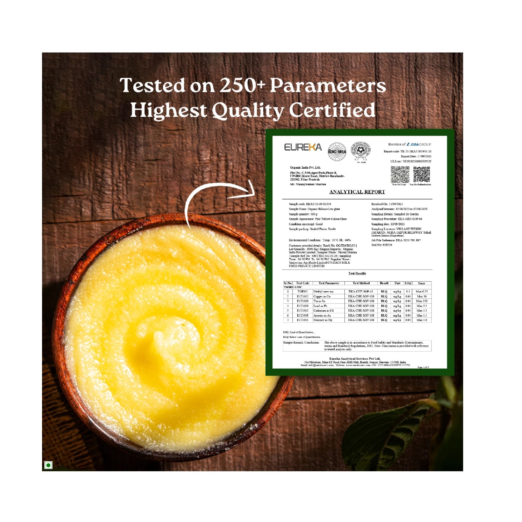 ORGANIC INDIA Bilona Cow Ghee 500ml