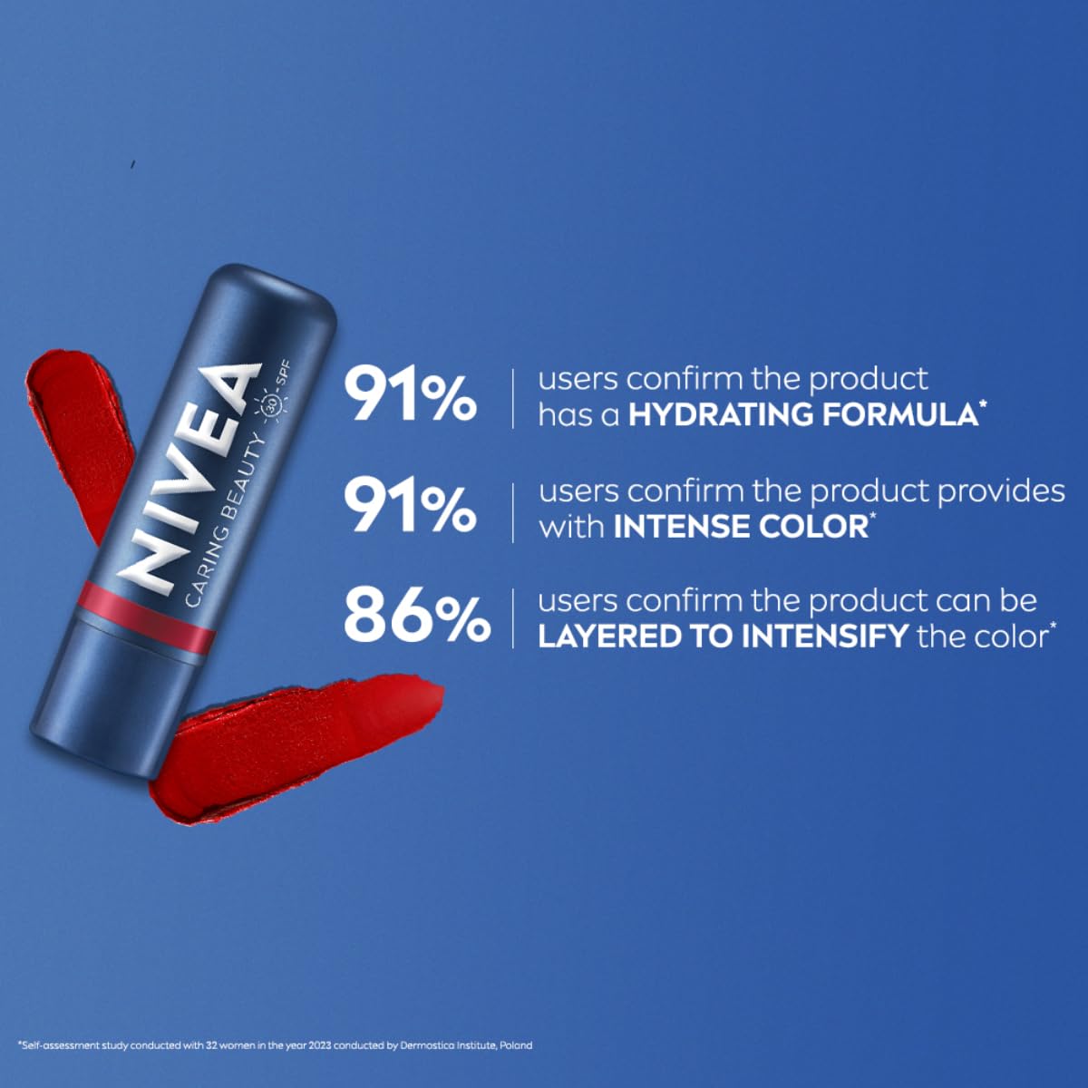 Nivea Lip Caring Beauty Red Lip Balm With SPF 30 - Red - 4.8 gm