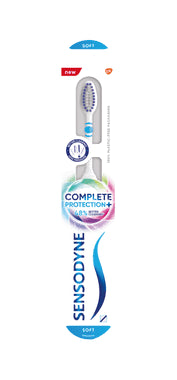Sensodyne Toothbrush|Complete Protection + Toothbrush with Flexible Neck for 48% Better Cleaning with Soft Tapered Bristles