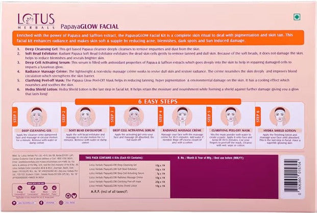 Lotus Herbals PapayaGlow Facial Kit - 268 gm