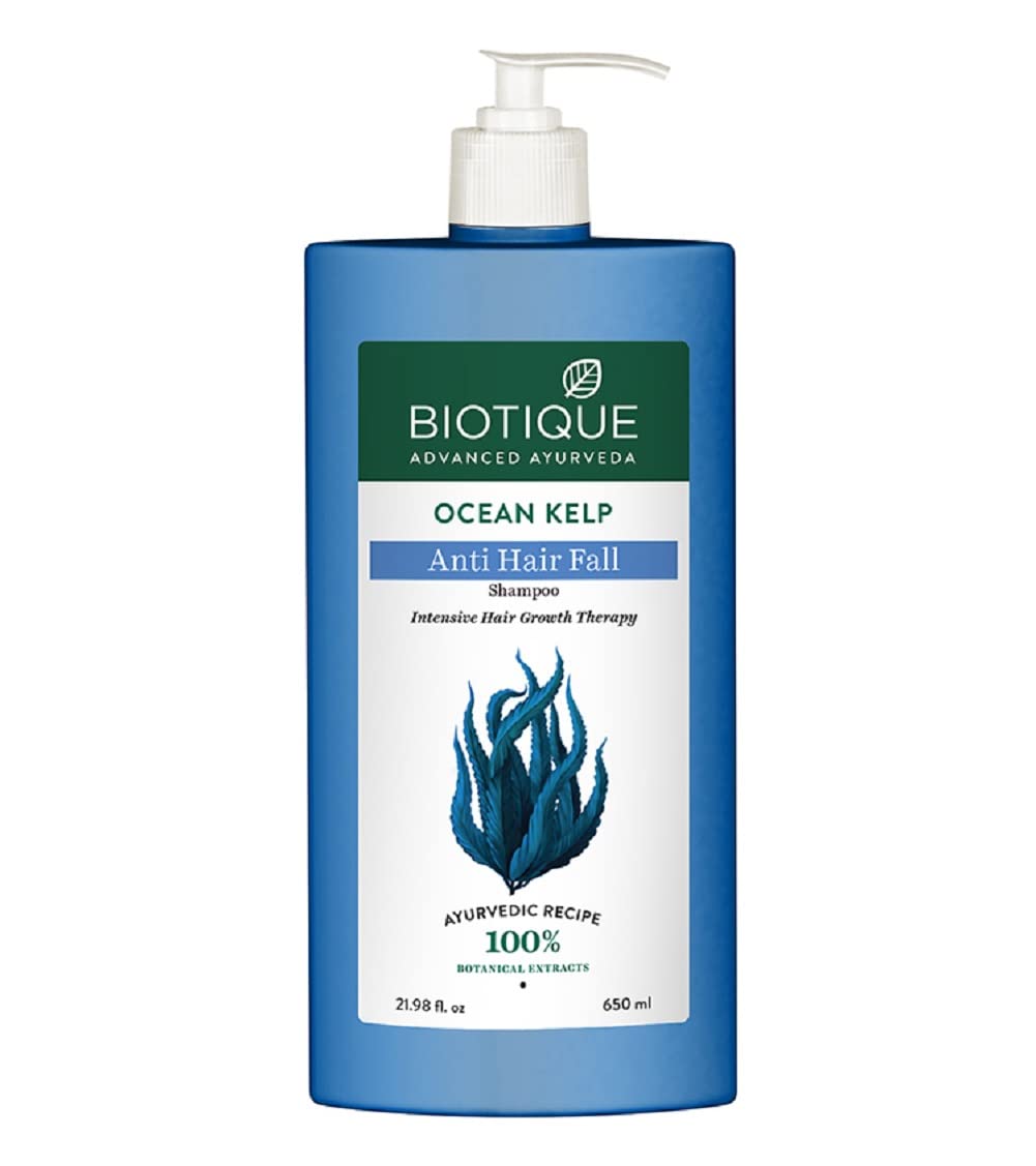Biotique Ocean Kelp Anti Hairfall Shampoo | Intensive Hair Growth Therapy| Anti Hairfall Shampoo that Maintains Shine | 650ml