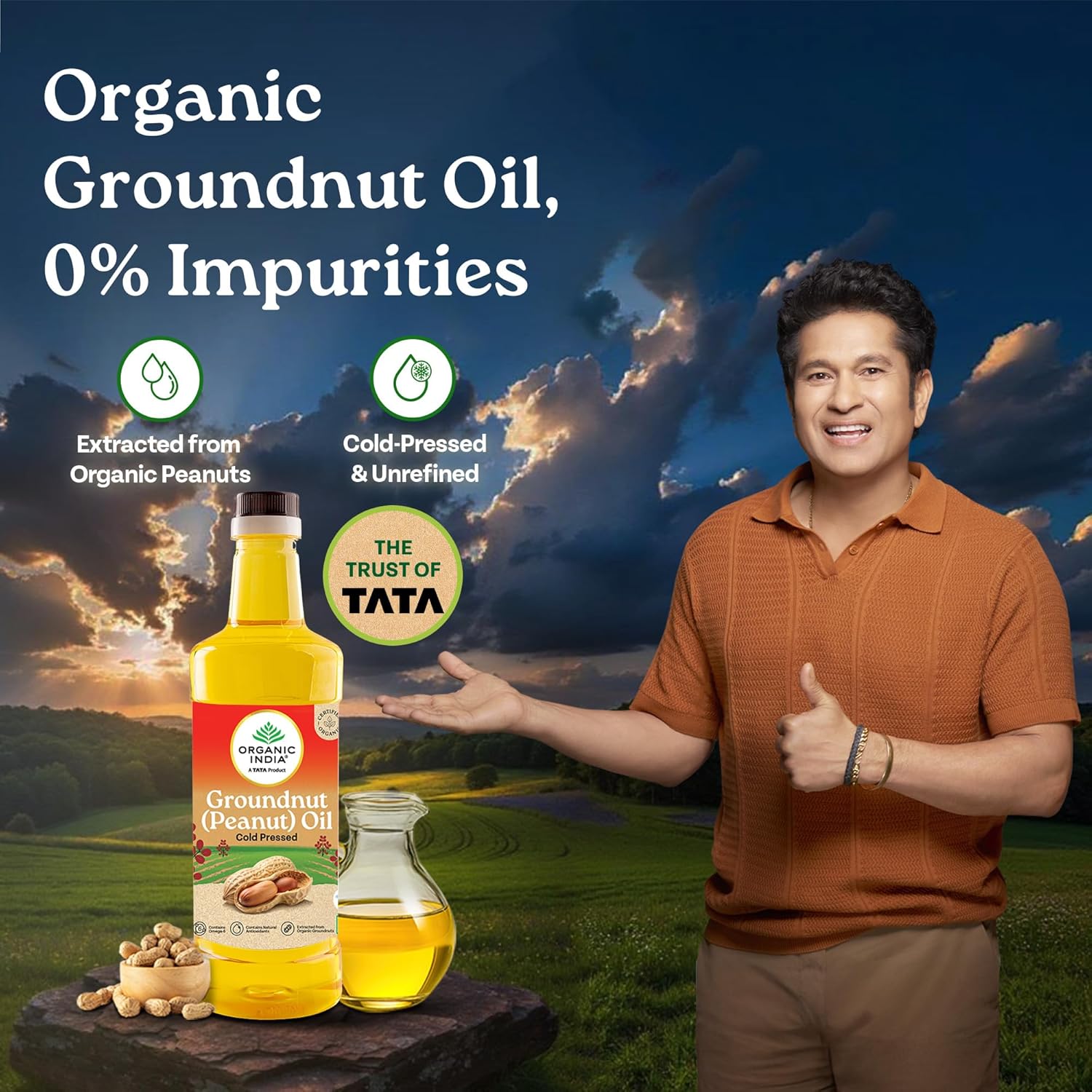 Organic India Groundnut (Peanut) Oil 1000ml