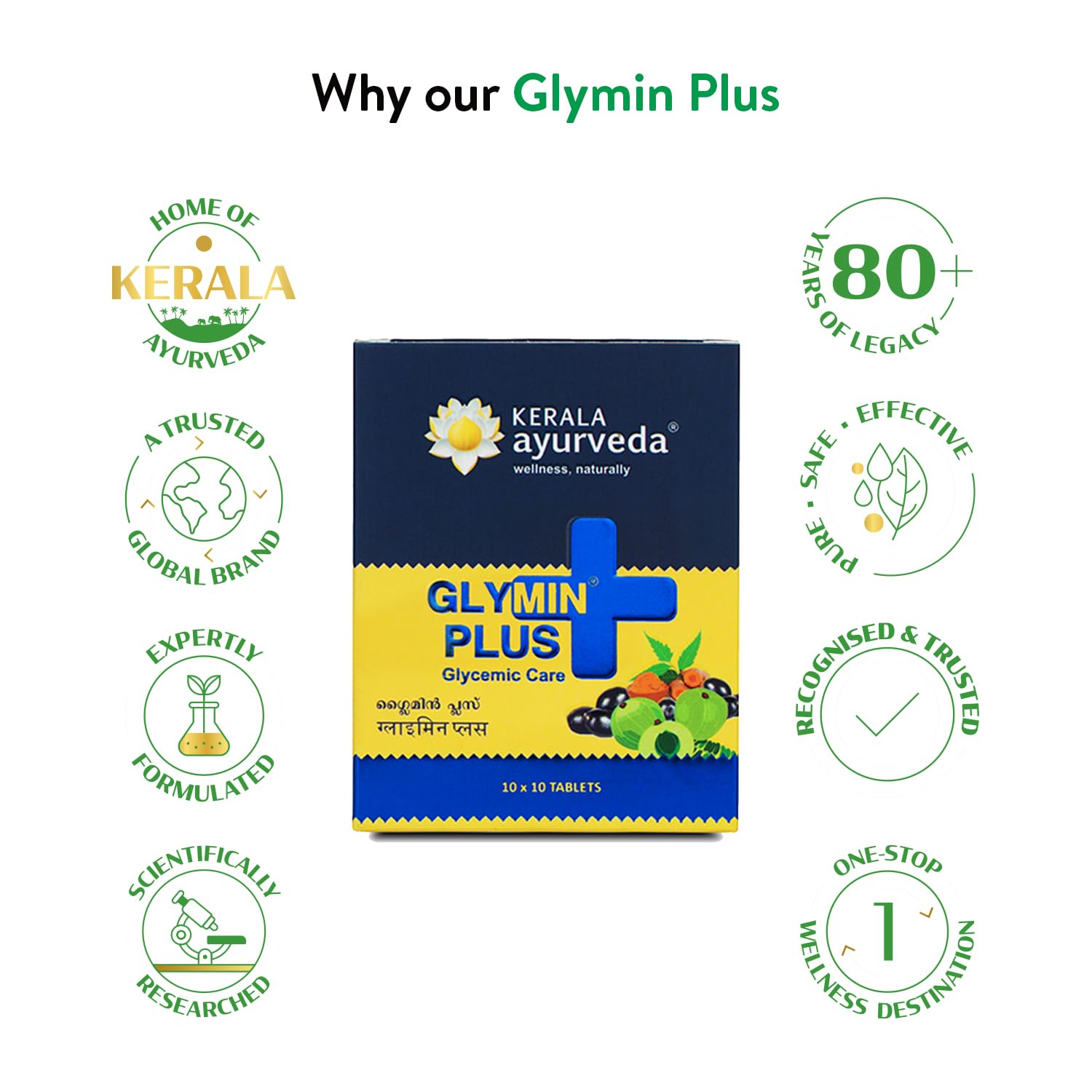 Kerala Ayurveda Glymin Plus Tablets - 100 tabs