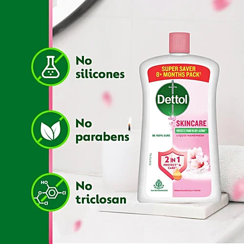 Dettol Skincare Liquid Handwash, 875 ml Refill Pack