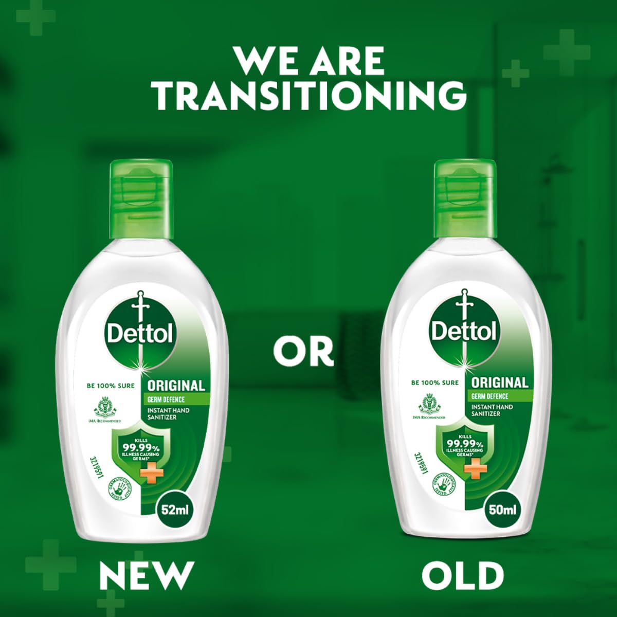 Dettol Original Germ Protection Alcohol based Hand Sanitizer, 52ml