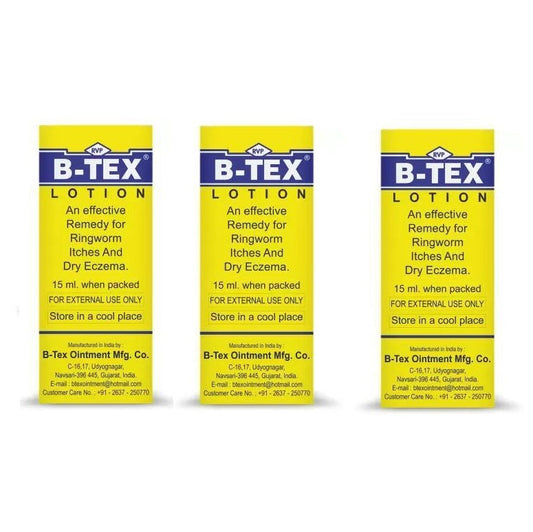B- TEX Lotion for Ringworm and Itches, Eczema 15ml x 3 For eczema, ringworm, itches