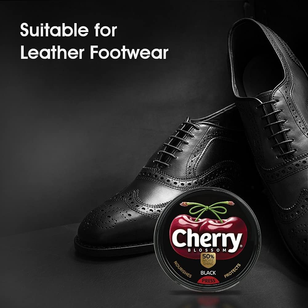 Cherry Blossom Wax Shoe Polish, Black - 40gm
