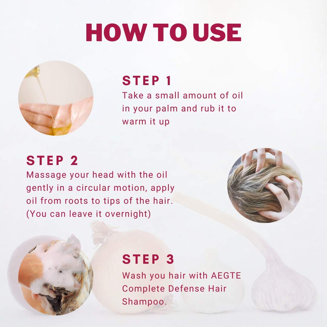 Aegte Organic Onion Hair Oil (100 ml) For Hair Growth And Hair Fall Control With Red Onion Extract
