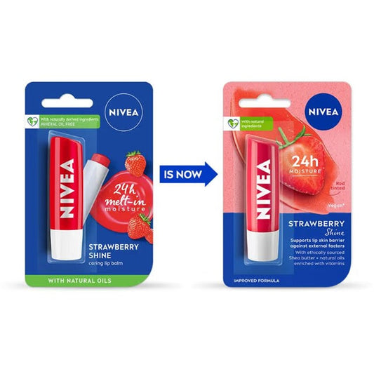 Nivea Strawberry Shine Lip Balm - 4.8 gm - Strawberry