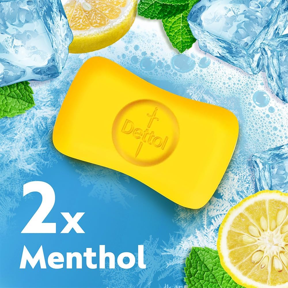 Dettol Lime Fresh (Lime Cool) Bathing Soap Bar with 12hr Freshness (400gm) |Long Lasting Freshness, 100gm Pack of 4