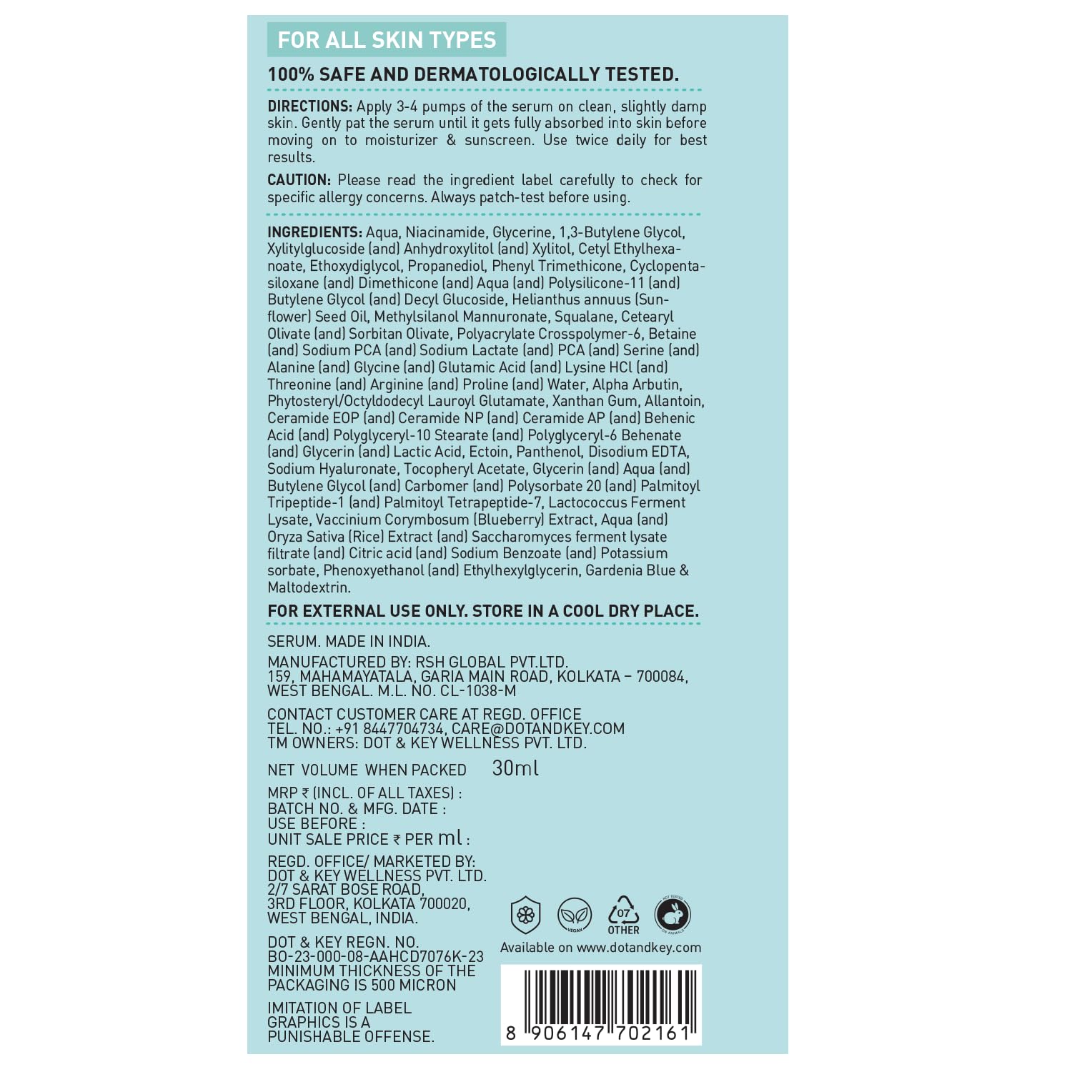 Dot & Key Blueberry Hydrate 12% Barrier Boost Face Serum - 30 ml