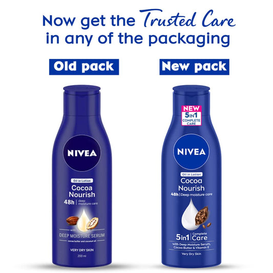 Nivea Body Lotion for Very Dry Skin, Cocoa Nourish - 200 ml