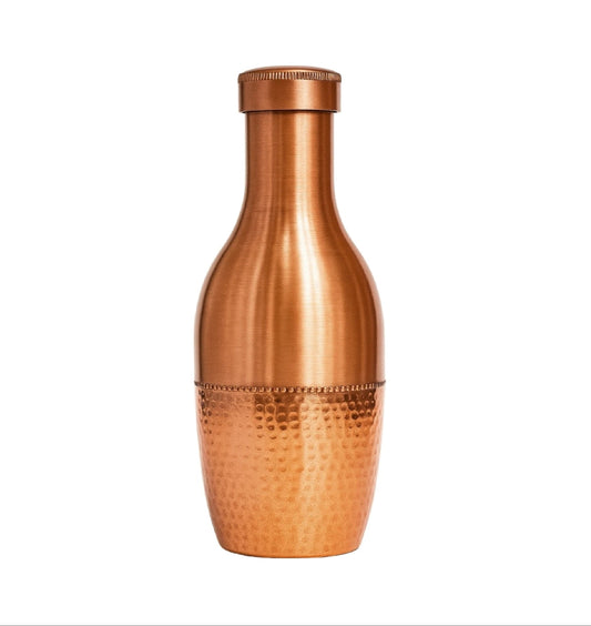 Premium Handcrafted Hammered Copper Water Bottle with Leakproof Cap – 100% Pure Copper