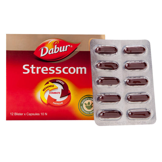 Dabur Stresscom Ashwagandha 12 Strips X 10 Capsules - Pack of 1