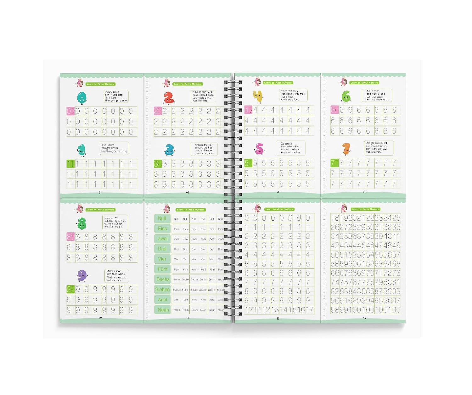 Wonder Magic Numbers Practice Workbook for Preschoolers Trace & Learn Numbers 1–20  |  Spiral-bound