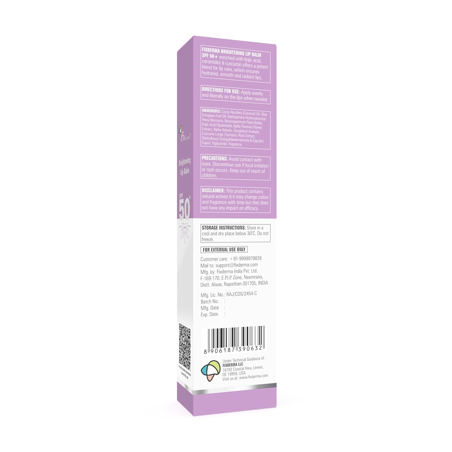 Fixderma 4% Kojic Acid Brightening Lip Balm SPF 50+ - 15 ml