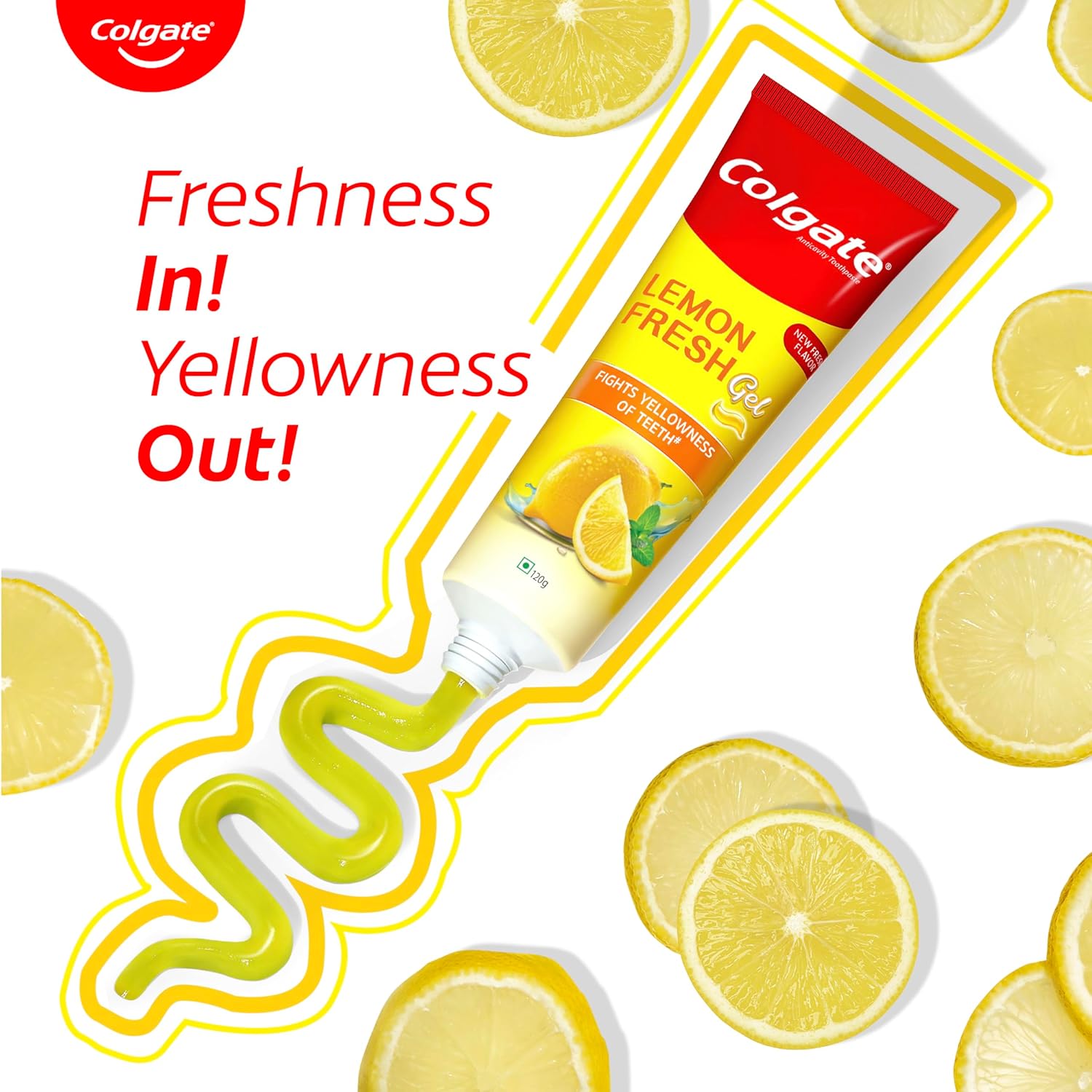 Colgate Lemon Fresh Gel Toothpaste | Tooth Paste Fights Yellowness of Teeth | Colgate Paste Toothpaste with New Fresh Flavor (240gm)