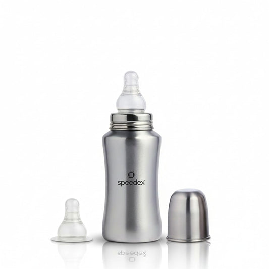 Speedex Stainless Steel Infant Baby Feeding Bottle - 240 ml