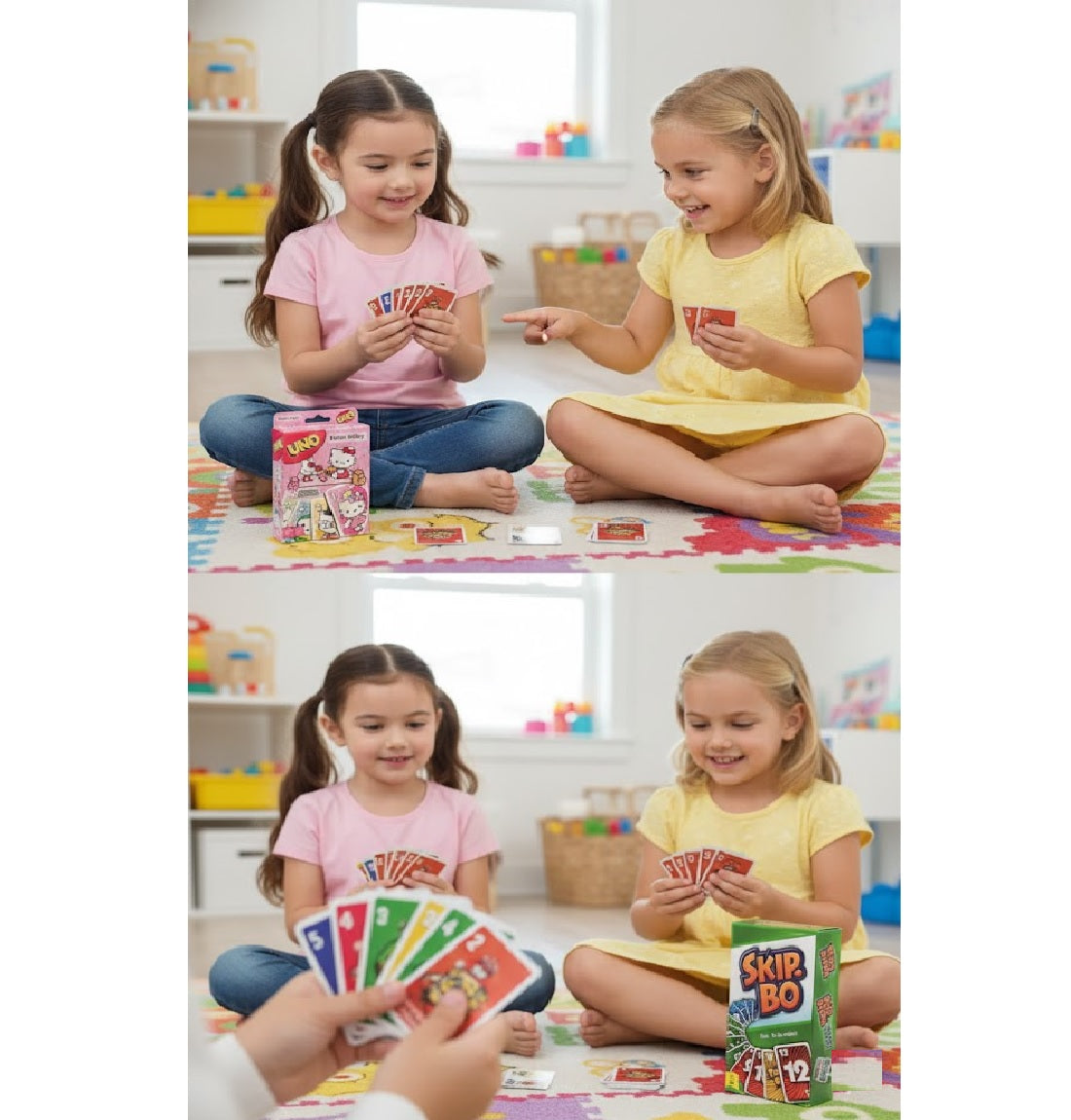 UNO Skip Bo and UNO Hello Kitty Card Game Combo Best for Friends, Family & Travel