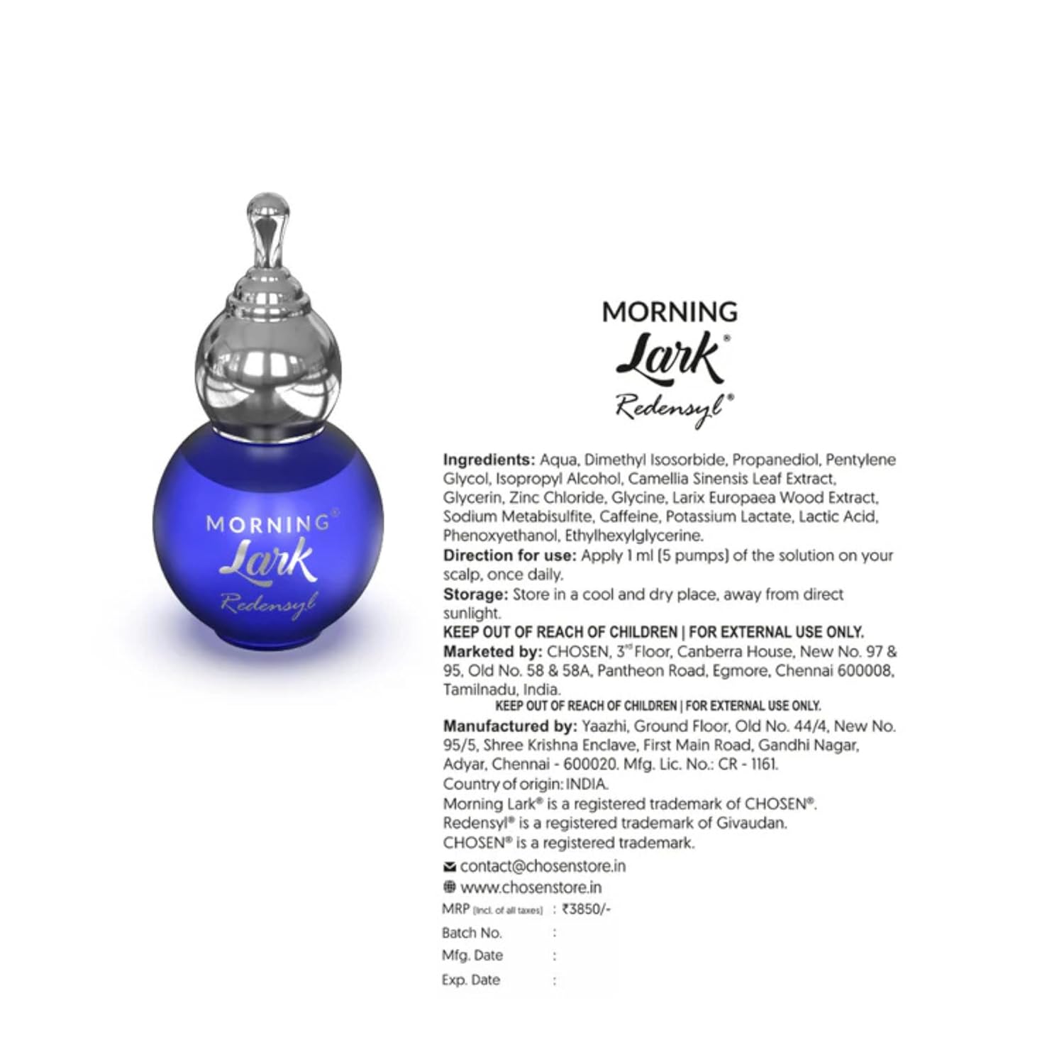 Chosen Morning Lark Redensyl Hair Growth Serum - 42 ml