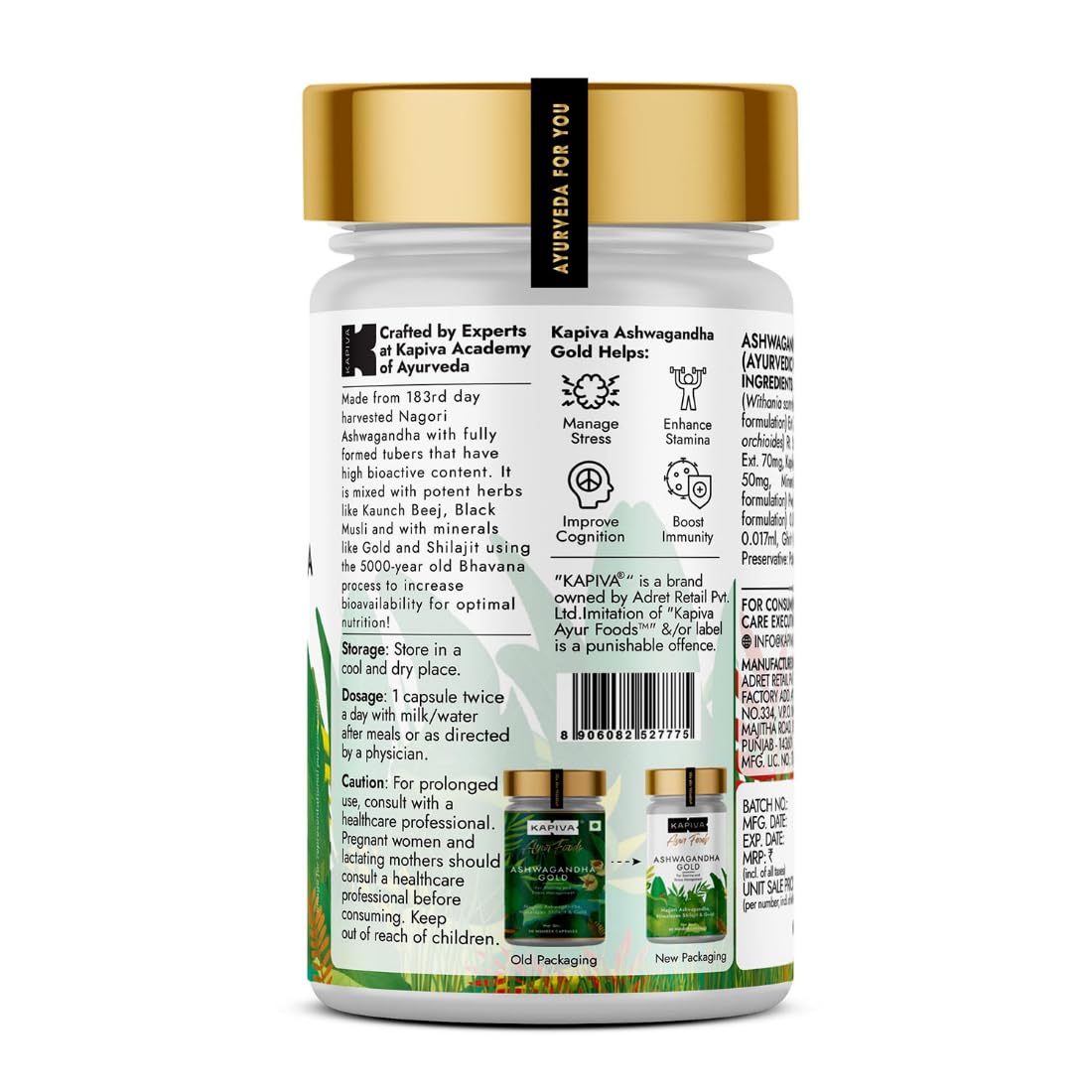 Kapiva Ayurveda Ashwagandha Gold Capsules - 60 Caps