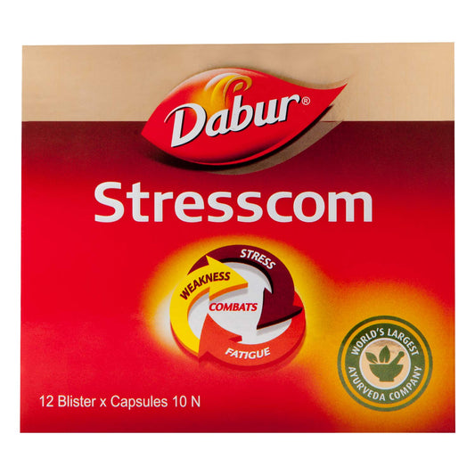 Dabur Stresscom Ashwagandha 12 Strips X 10 Capsules - Pack of 1