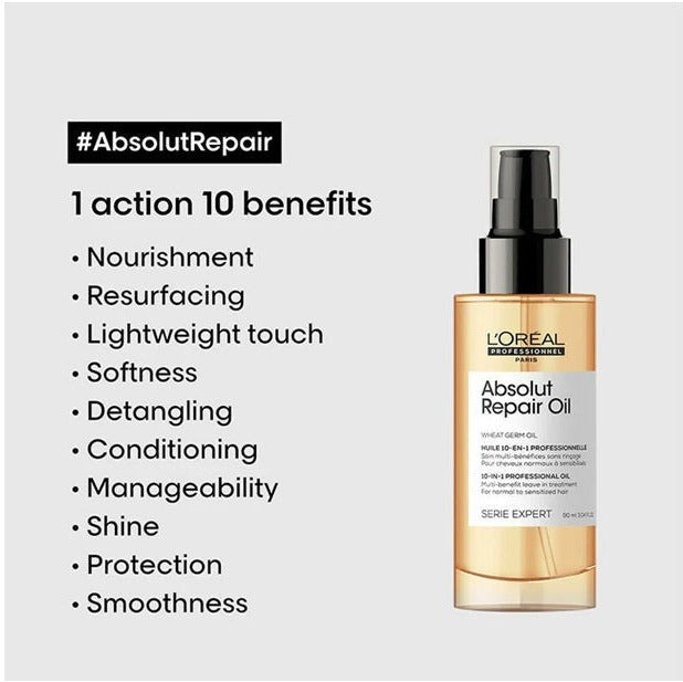 LOreal Paris Absolut Repair 10-In-1 Multi-Benefit Hair Serum Oil - 90 ml