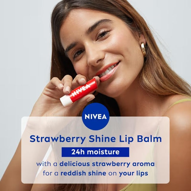 Nivea Strawberry Shine Lip Balm - 4.8 gm - Strawberry
