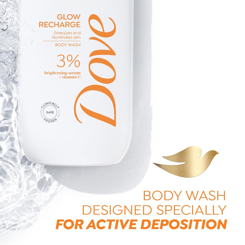 Dove Glow Recharge Exfoliating Serum Body Wash with 3% Brightening Serum + Vitamin C - 300 ml
