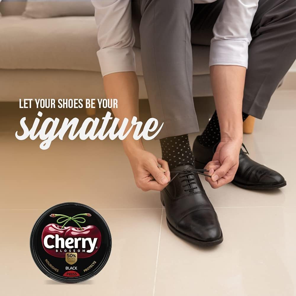 Cherry Blossom Wax Shoe Polish, Black - 40gm