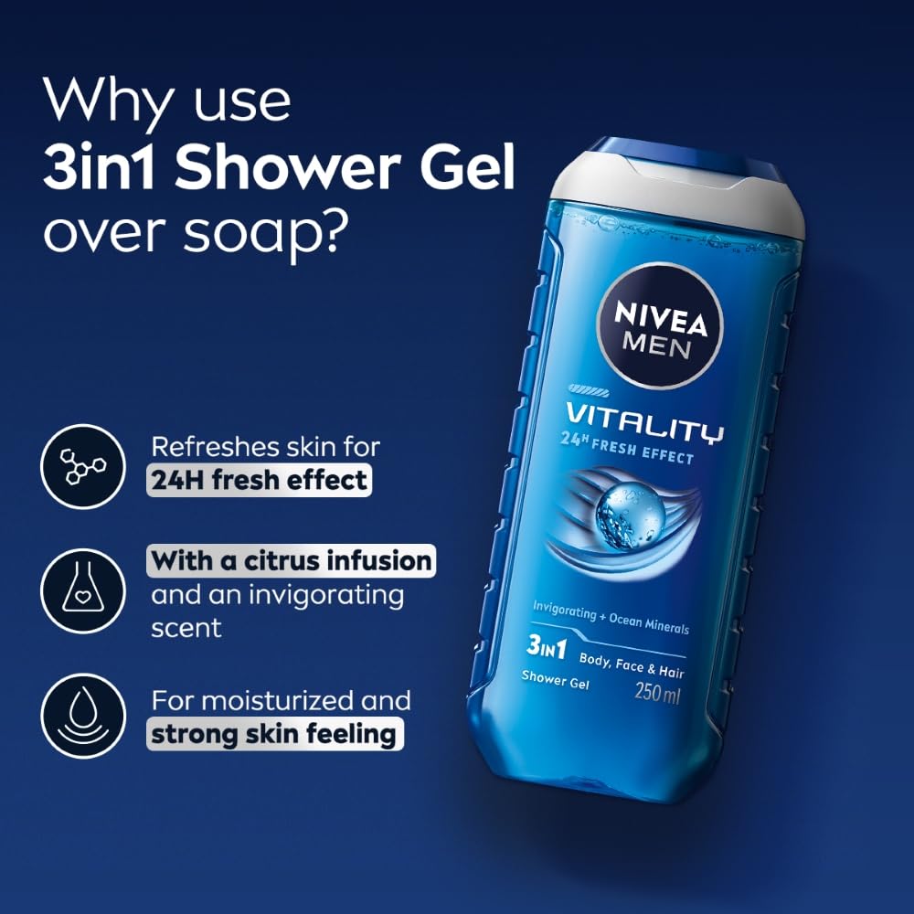 Nivea Men Vitality Fresh Shower Gel - 250 ml