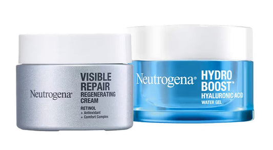 Neutrogena Hyaluronic Acid Gel + Retinol Face Moisturizer Anti-Ageing Combo For Wrinkle-Free Skin - combo - 50gm + 50gm
