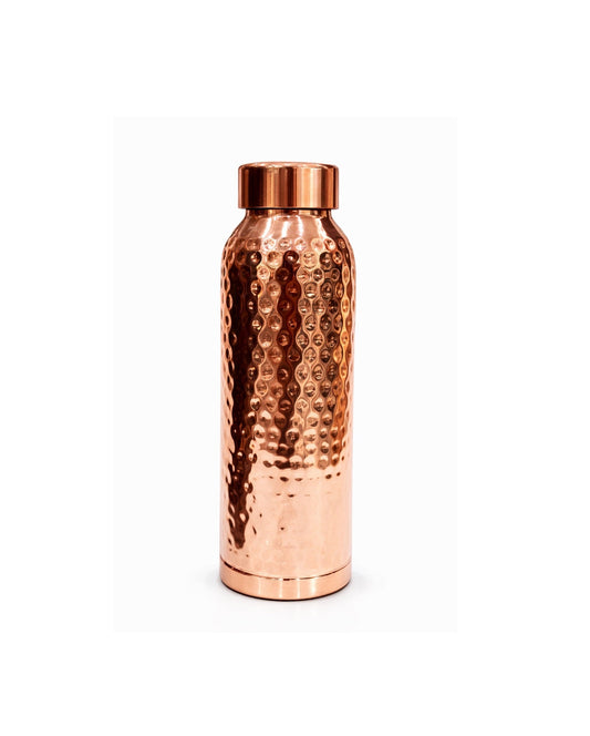 Premium Hammered Copper Water Bottle – 100% Pure Food Grade Ayurvedic Drinking Bottle with Leakproof Cap