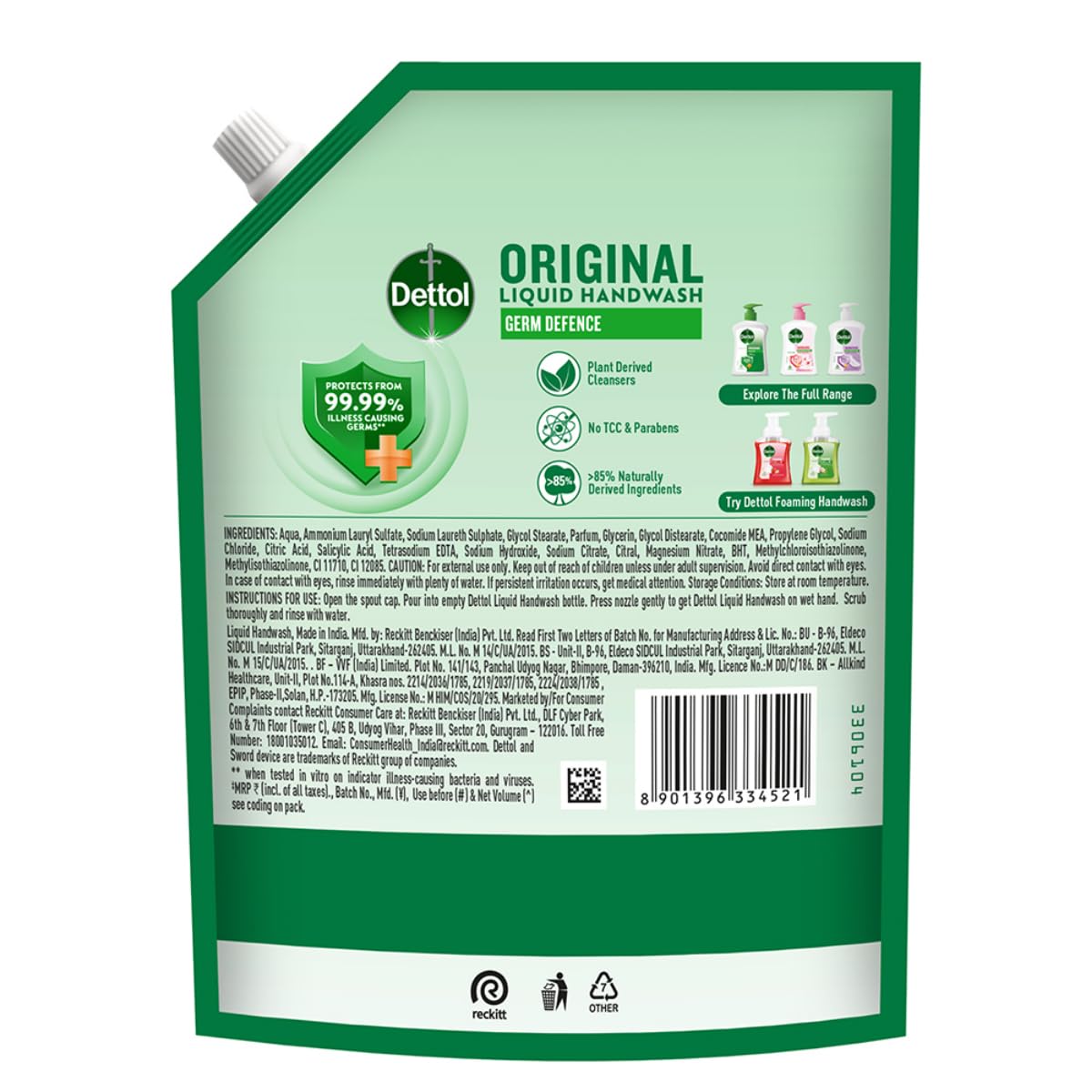 Dettol Liquid Handwash Refill - Original Hand Wash- 1350ml