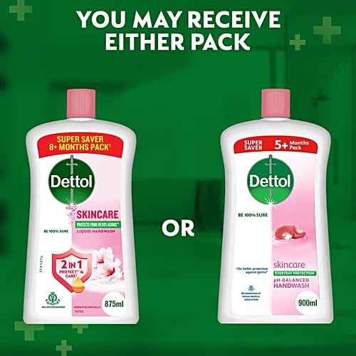 Dettol Skincare Liquid Handwash, 875 ml Refill Pack