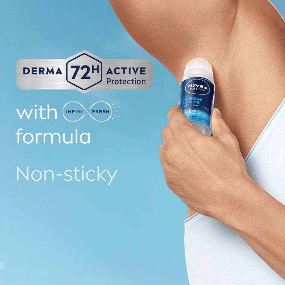 Nivea Men Fresh Active Deo Roll On 48 H Freshness - 50 ml
