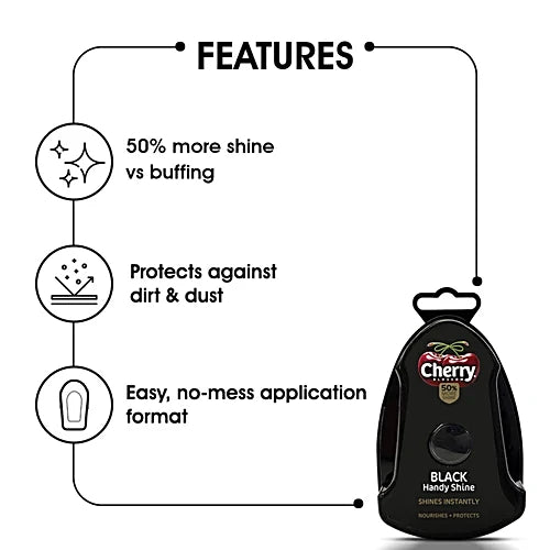 Cherry Blossom Black Handy Shine Shoe Shiner Sponge, 5 ml